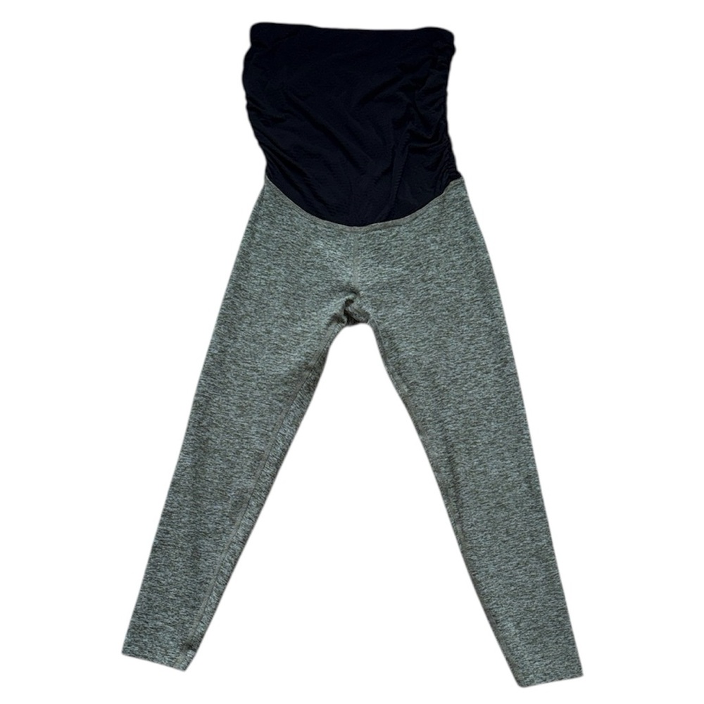 Beyond the Bump Beyond Yoga Cropped Leggings, Olive Spacedye/Black, Small